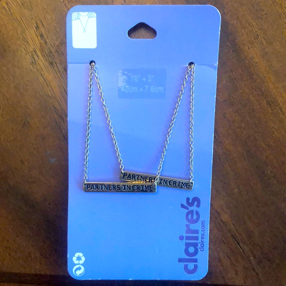 Claire’s Gold Partners In Crime Friendship/Sister Duo Necklaces